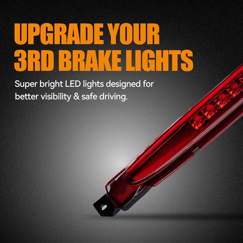 Cxdar Third 3rd Brake Light LED for 2002-2009 Chevy Trailblazer GMC Envoy, High Mount Rear Brake Lights Assembly for 04-07 Buick Rainier, Waterproof Center Cab Lamp Stop Light (RED) - Image 3